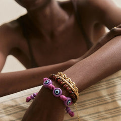 Knotty Good Eye Cord Bracelet - Lilac