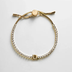 Block Letter Tennis Bracelet - Initial Tennis Bracelet