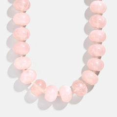 Joan Semi-Precious Necklace - Rose Quartz Bead
