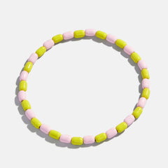 Brighten Up Enamel Beaded Bracelet - Pink Lemonade