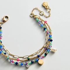 Rowan Semi-Precious Layered Bracelet - Positano