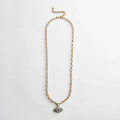 Eyes Out Necklace - Gold/Blue