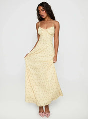 Members Only Maxi Dress Yellow Floral