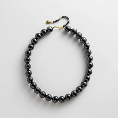 Mini Jane Beaded Necklace - Black Bead