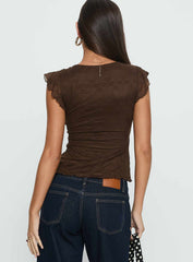 Auroraah Frill Top Chocolate