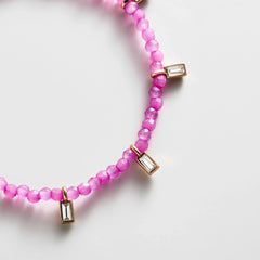 Crystal Beaded Bracelet - Magenta