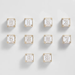 Block Party Varsity Number Custom Bracelet - White Single Digit