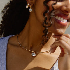 Lexi Crystal Collar Necklace - Gold