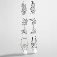 Caught in the Web Spider Earring Set