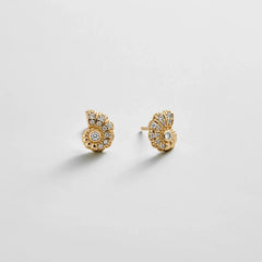 14K Gold Just For Fun Earrings - Spiral Shell