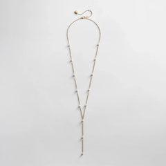 Juliet Pearl Lariat Necklace - Gold/Pearl