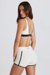 Soft Active Contrast Mini Shorts in Ivory