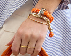 Knotty Initial Custom Bracelet - Tangerine Single Letter