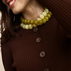 Joan Semi-Precious Necklace - Ivory Quartz