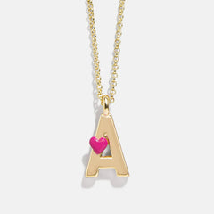 Kids' Heart Initial Necklace - Gold