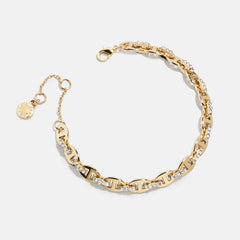 Thalia Mariner Chain Bracelet - Gold/Pavé