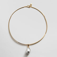Teagan Pearl Collar Necklace - Gold/Pearl