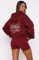 Love You Regardless Oversized Hoodie Burgundy