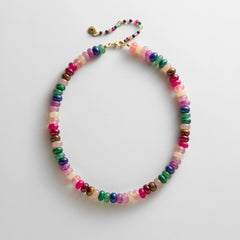 Joyce Semi-Precious Beaded Necklace - Dark Multi Bead