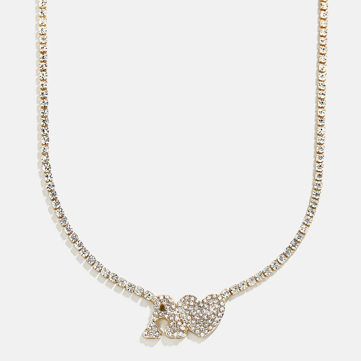 Love Letter Kids' Initial Tennis Necklace - Gold/Pavé