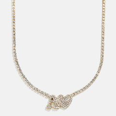 Love Letter Kids' Initial Tennis Necklace - Gold/Pavé