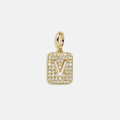 Block Pavé Initial Cluster Charm - V