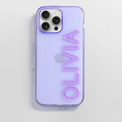 Fine Line Custom iPhone Case - Transparent Purple/Lavender