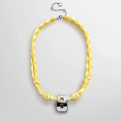 Knotty Varsity Custom Necklace - Bright Yellow Single Digit