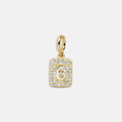 Block Pavé Number Cluster Charm - 6