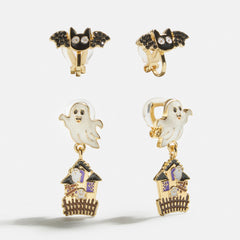 Lights Fright Kids' Clip-On Halloween Earring Set - Multi