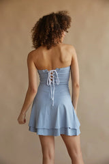 Agnes Strapless Lace Up Mini Dress