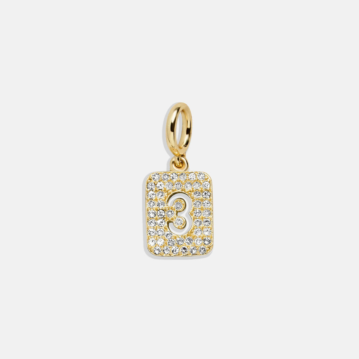 Block Pavé Number Cluster Charm - 3