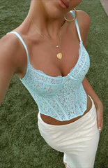 Louisa Light Blue Corset Top