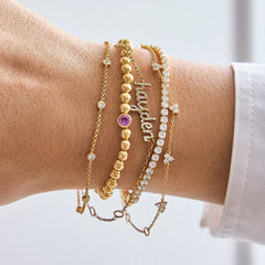 18K Gold Birthstone Pisa Bracelet - Ruby