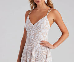 Savannah Sequin Mesh Party Dress