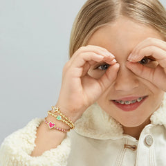 Initial & Heart Kids' Pisa Bracelet Set - Gold
