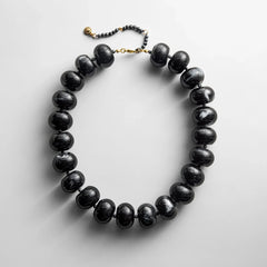 Joan Semi-Precious Necklace - Obsidian Bead