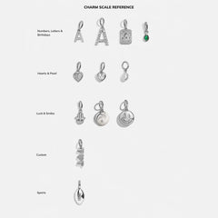 Classic Silver Initial Cluster Charm - W