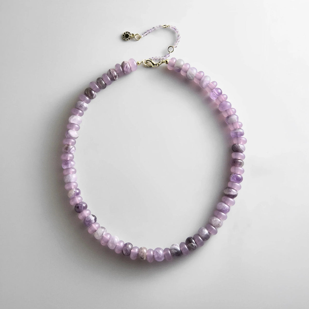 Joyce Semi-Precious Beaded Necklace - Light Amethyst Bead