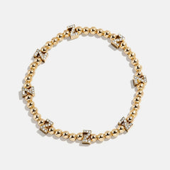 Gold/Pavé Repeating Initial Pisa Bracelet - Z
