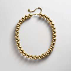 Mini Jane Beaded Necklace - Gold Bead