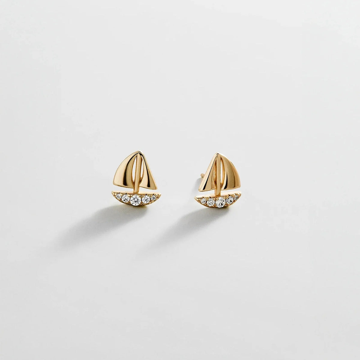 14K Gold Just For Fun Earrings - Sailboat