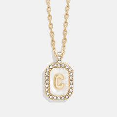 Gold & Mother of Pearl Initial Necklace - Mother Of Pearl