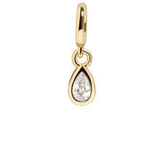 Birthstone Cluster Charm - Crystal/Gold