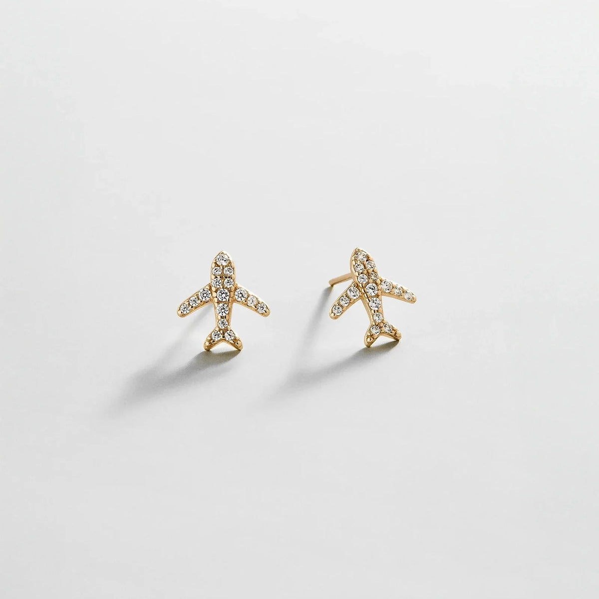 14K Gold Just For Fun Earrings - Airplane