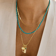 Cluster Charm Necklace Chain  - Gold Ball Chain
