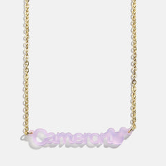 Disney Mickey Mouse Acrylic Custom Nameplate Necklace - Translucent Purple