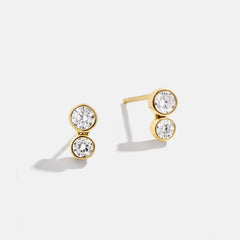 Drew 14K Gold Earrings - Gold/Pavé