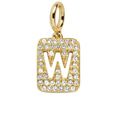 Block Pavé Initial Cluster Charm - W