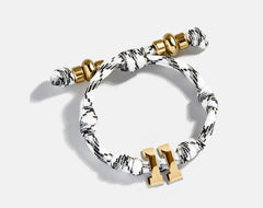 Knotty Varsity Number Custom Bracelet - Onyx/White Double Digit